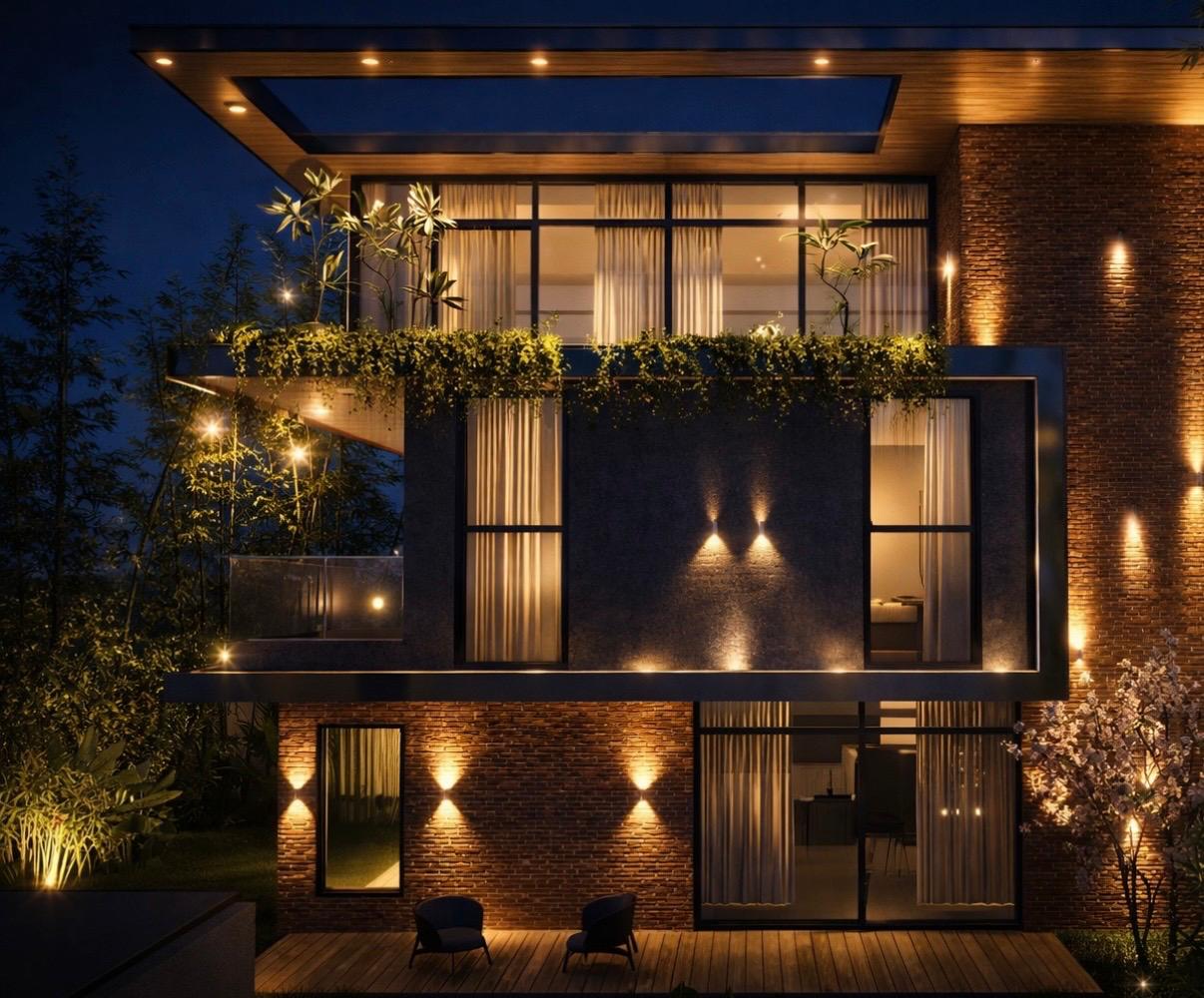 Architectural design visualization for Redsoul Villa front elevation