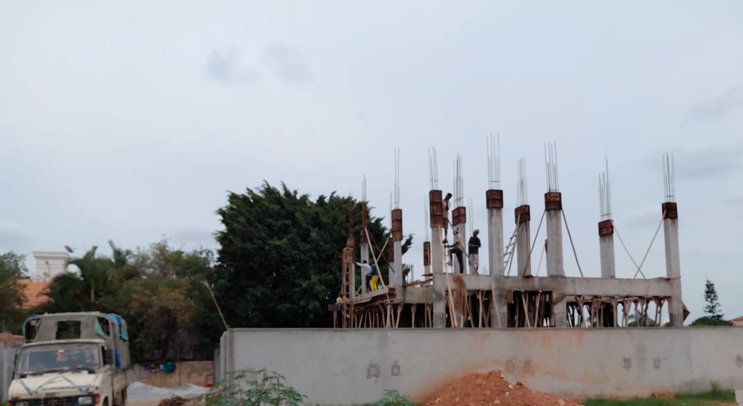 Redsoul Villa RCC frame progressing above ground