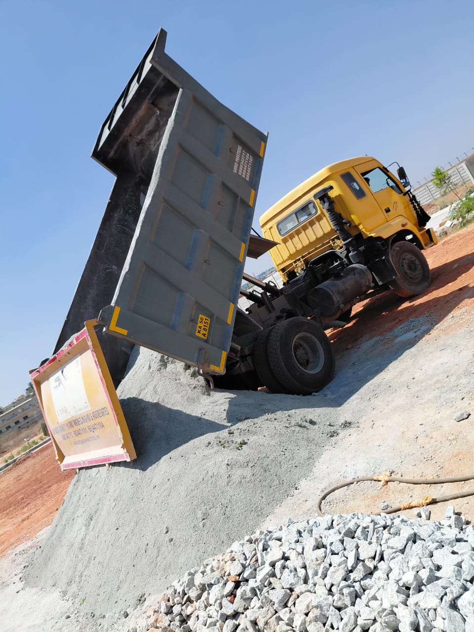 Construction aggregate delivered to the Redsoul Villa site