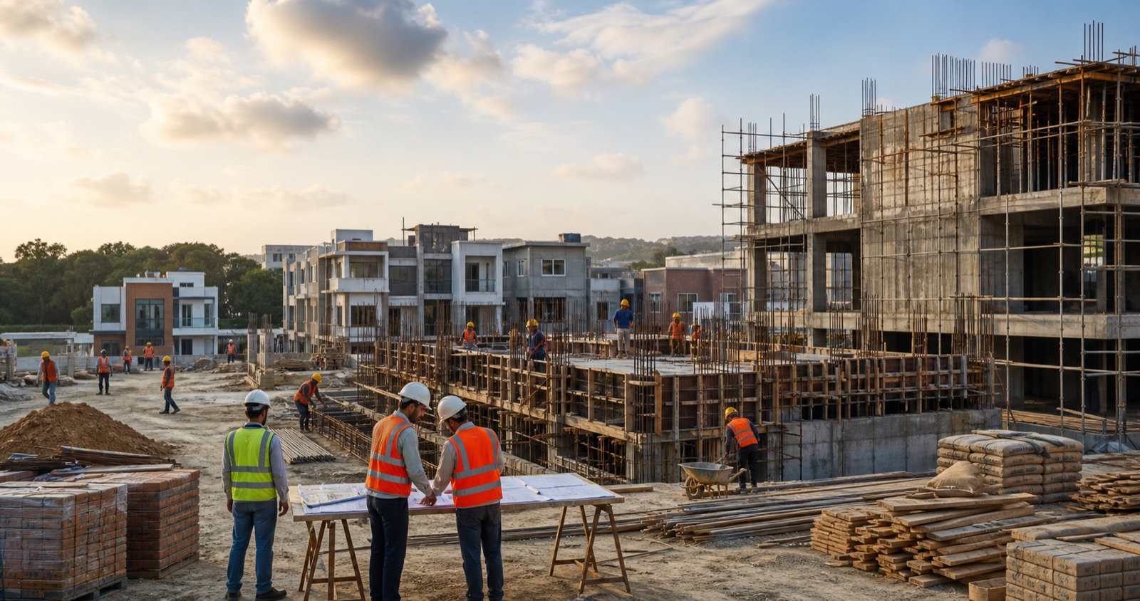 Generic professionally managed residential construction site